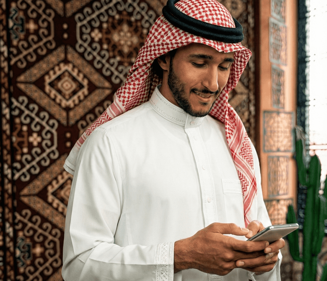 Man looking at his phone